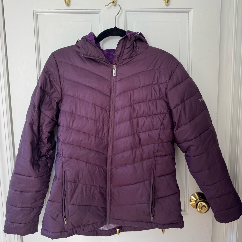 Columbia Purple Quilted Hooded Puffer Jacket